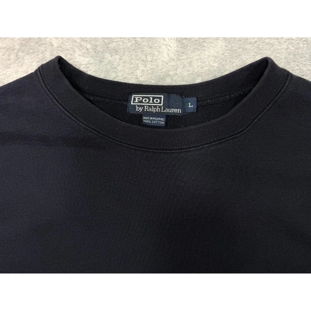 Vintage Y2K Polo Ralph Lauren Crewneck Sweatshirt Navy Blue Red Pony Mens Large